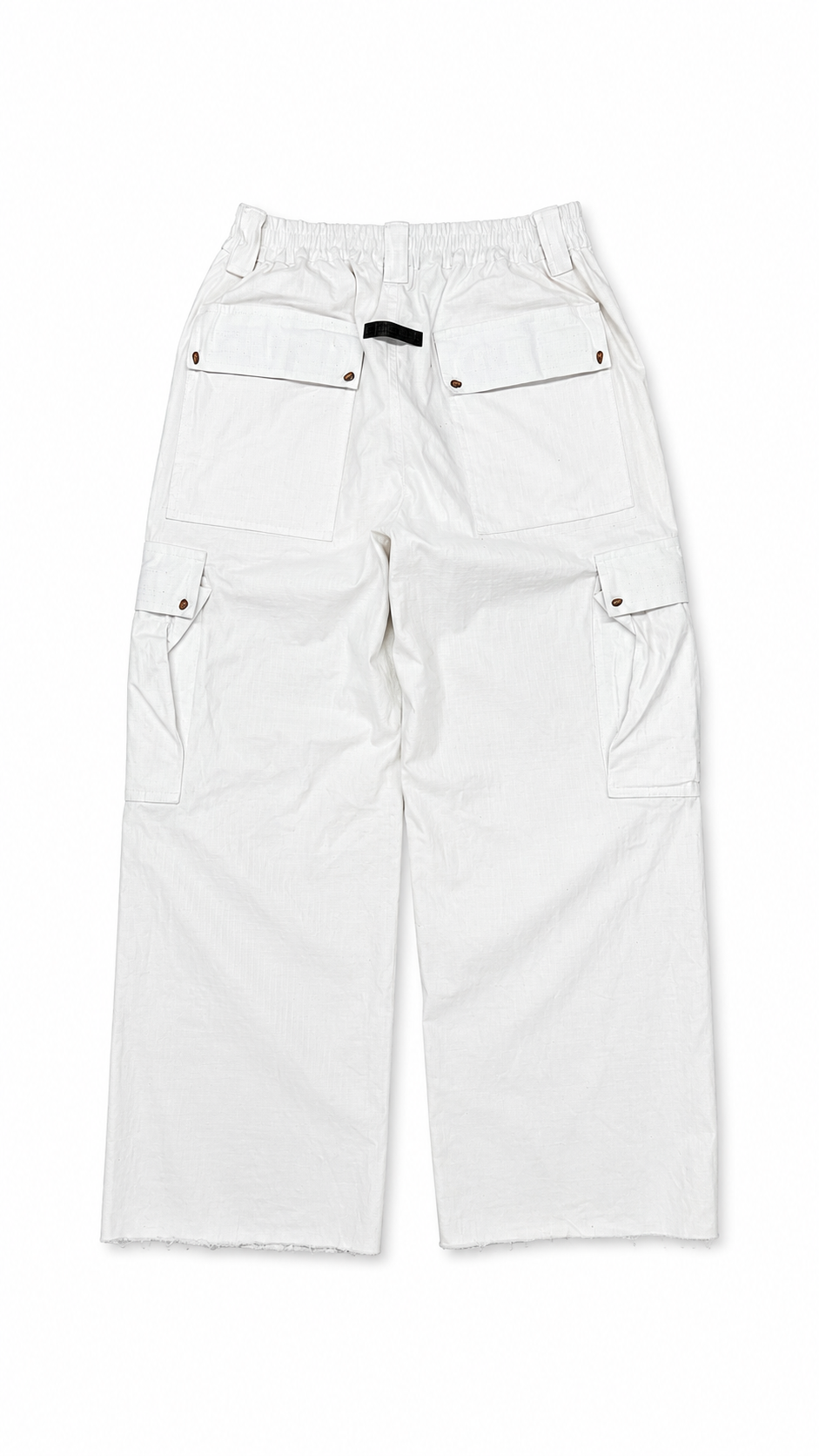 WHITE ZIPER CARGO PANTS - UMS 458-LL X AMORTRASH