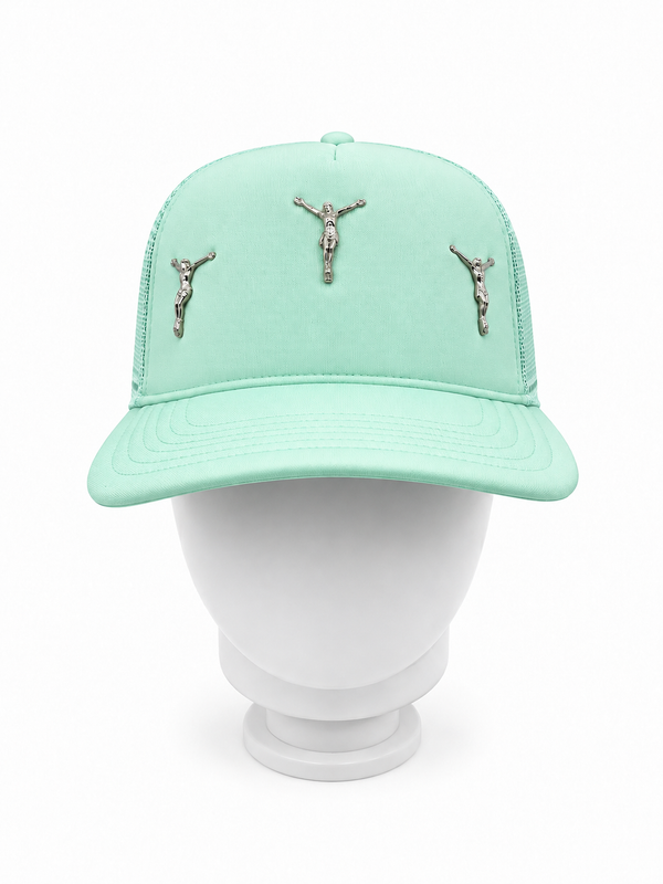 CRUCIFIX TIFFANY TRUCKER CAP