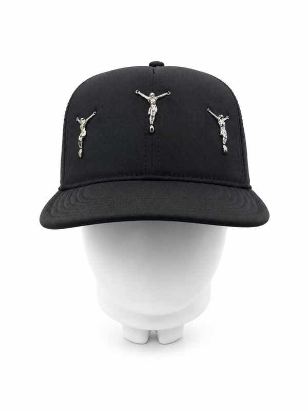 CRUCIFIX BLACK TRUCKER CAP