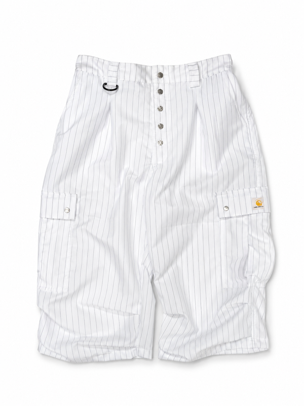 PINSTRIPE WHITE CARGO SHORTS