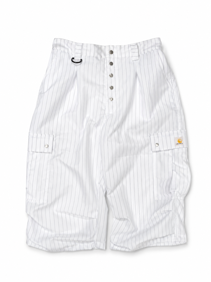 PINSTRIPE WHITE CARGO SHORTS