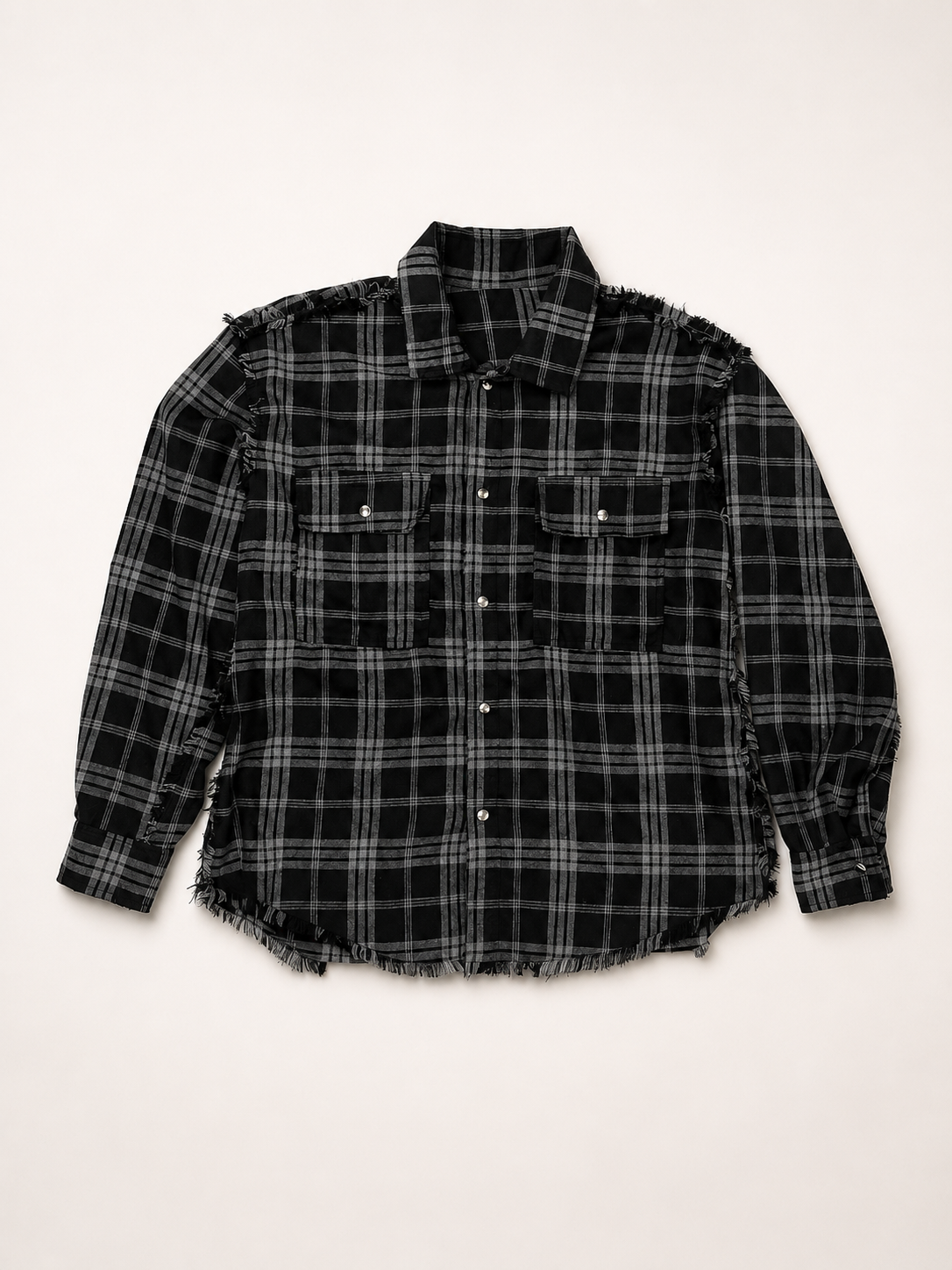 DISTRESSED BLACK FLANNEL