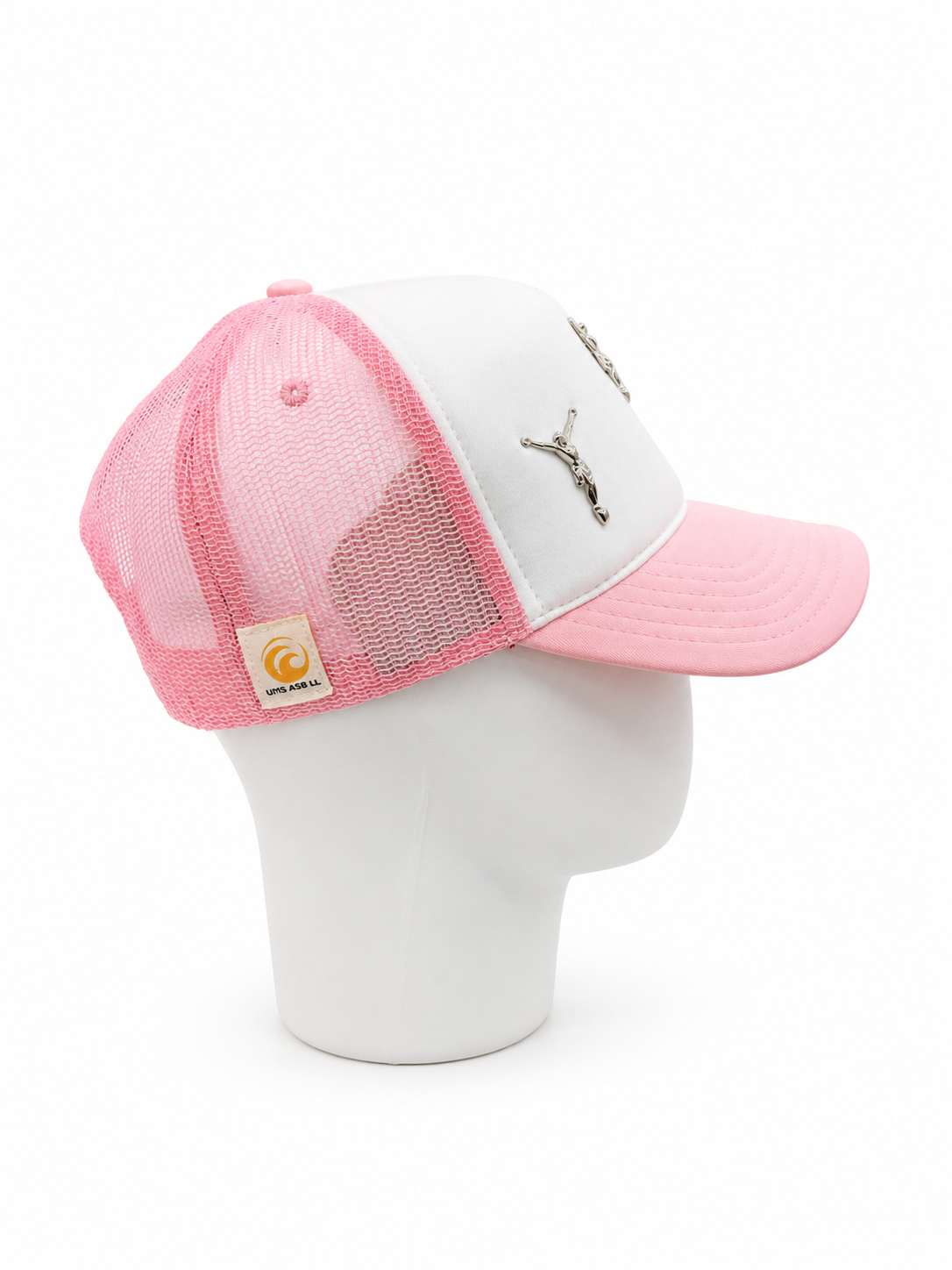 CRUCIFIX PINK TRUCKER CAP