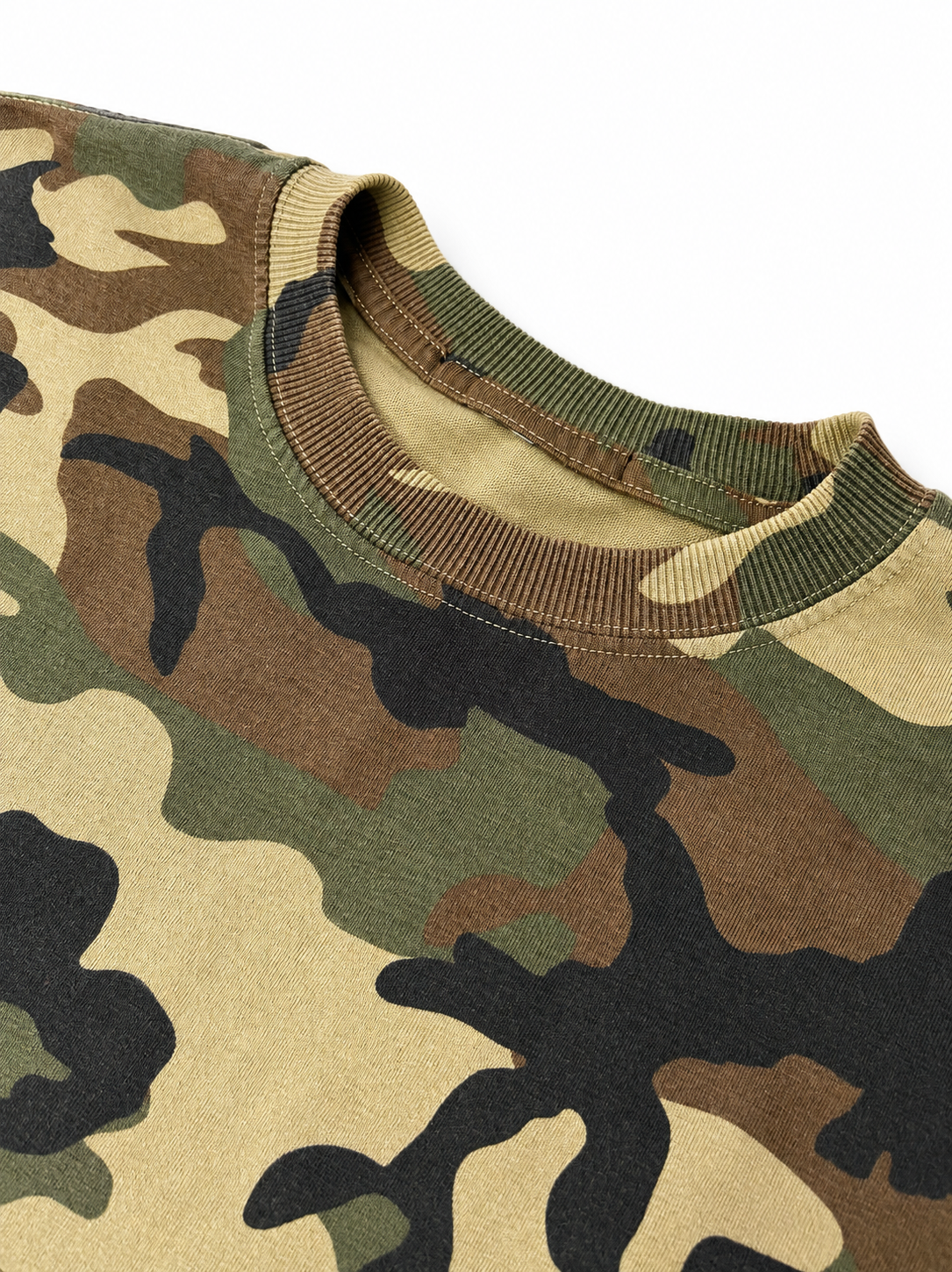 CAMO/BURGUNDY DOUBLE SLEEVE TSHIRT