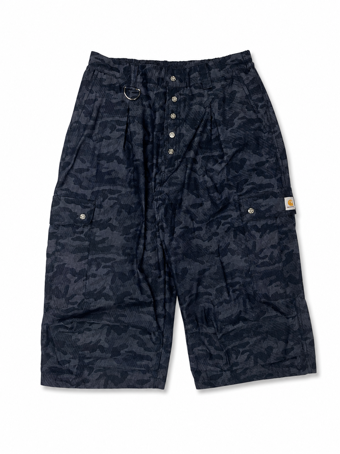 NAVY CAMO CARGO SHORTS