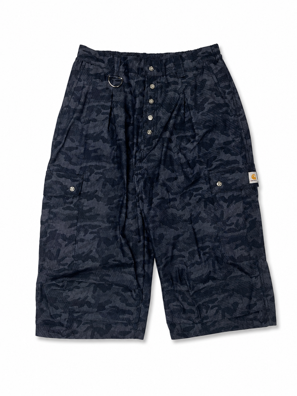 NAVY CAMO CARGO SHORTS