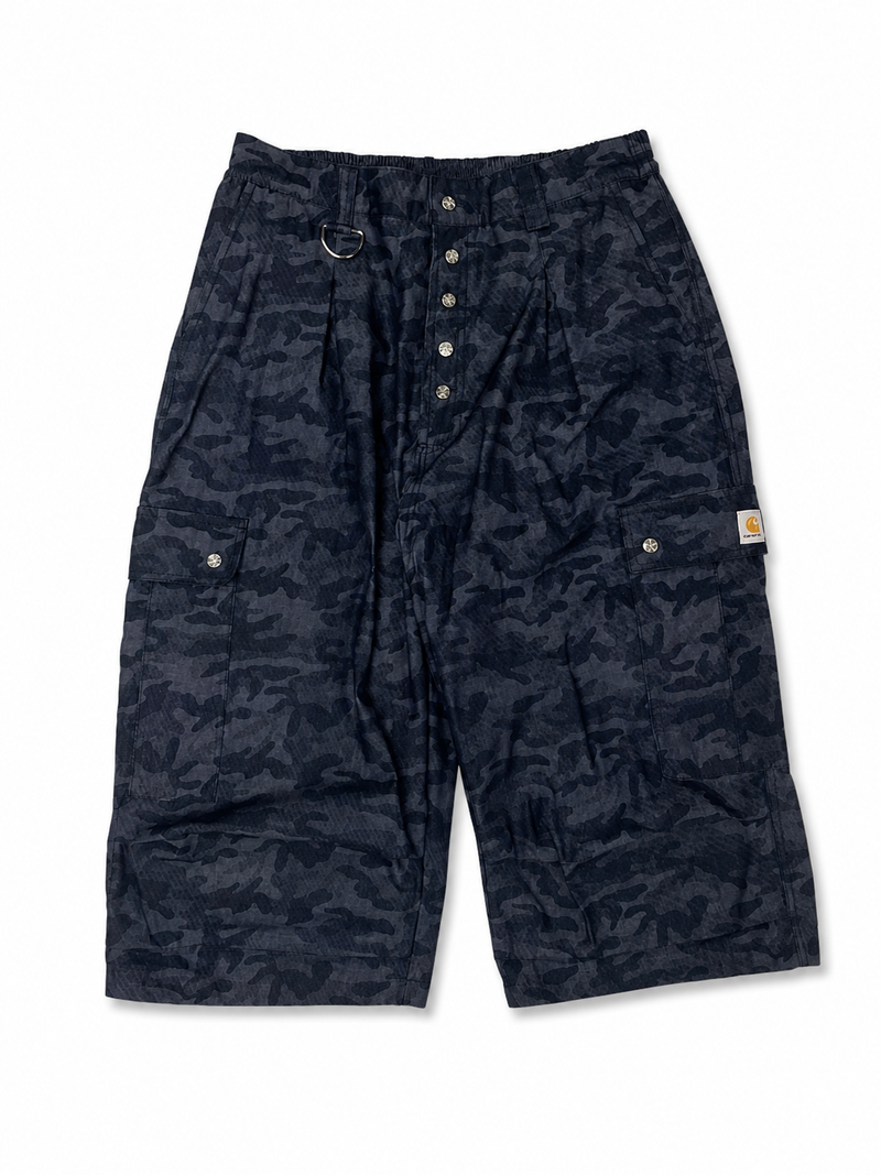 NAVY CAMO CARGO SHORTS