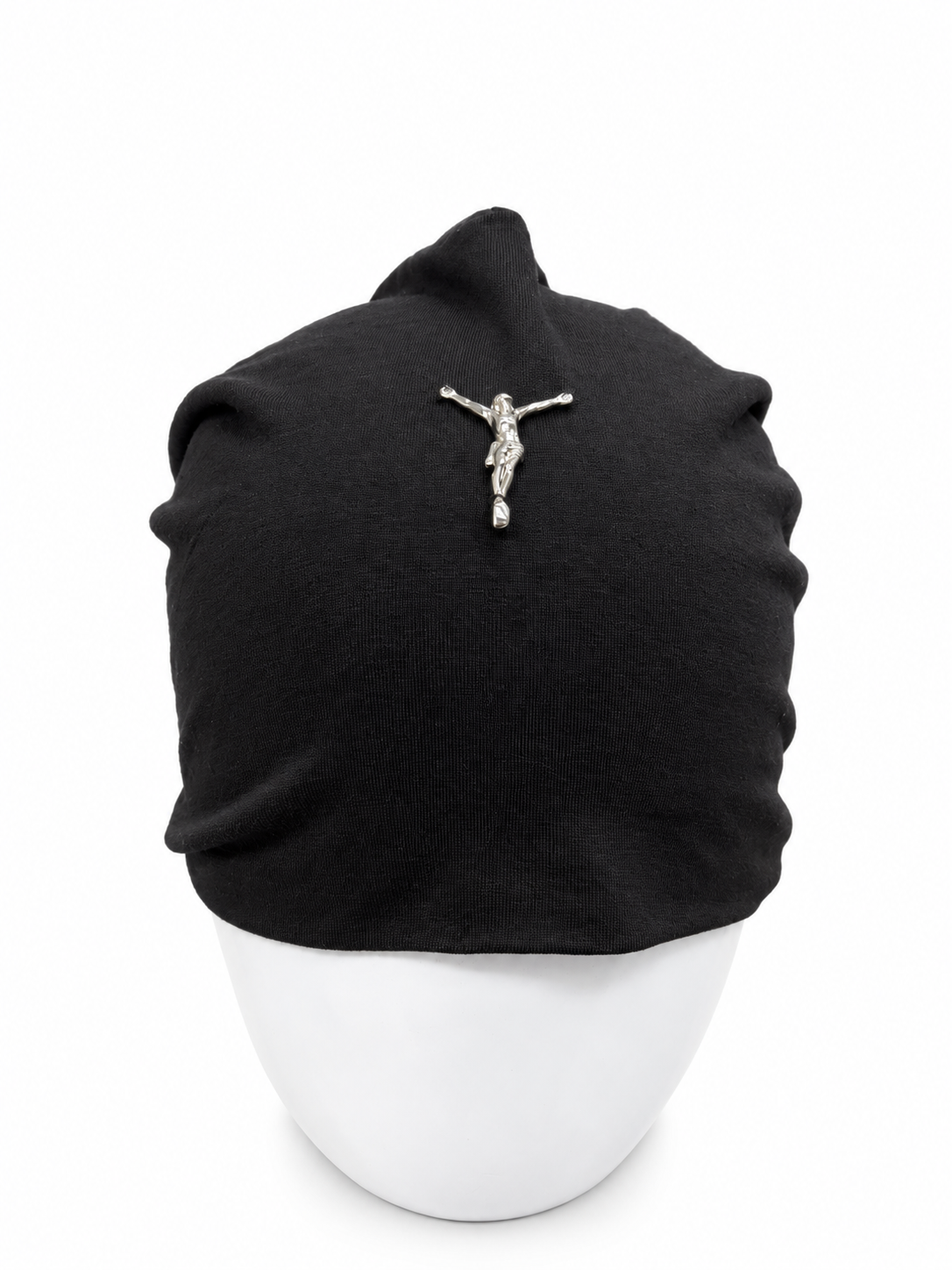 CRUCIFIX BLACK BEANIE