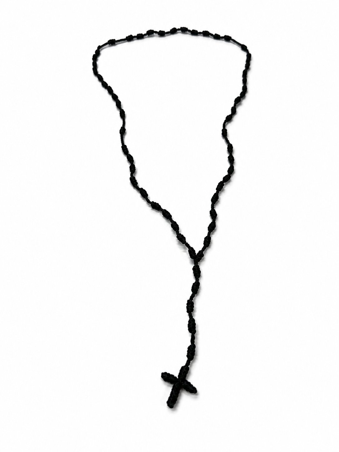 HANDMADE BLACK CROSS ROSARY