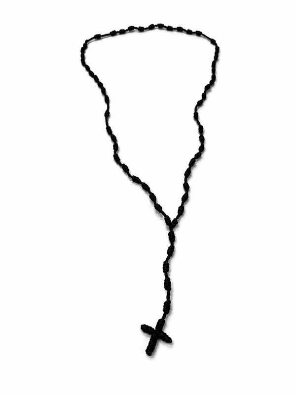 HANDMADE BLACK CROSS ROSARY