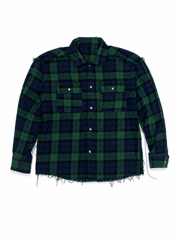 DISTRESSED GREEN FLANNEL