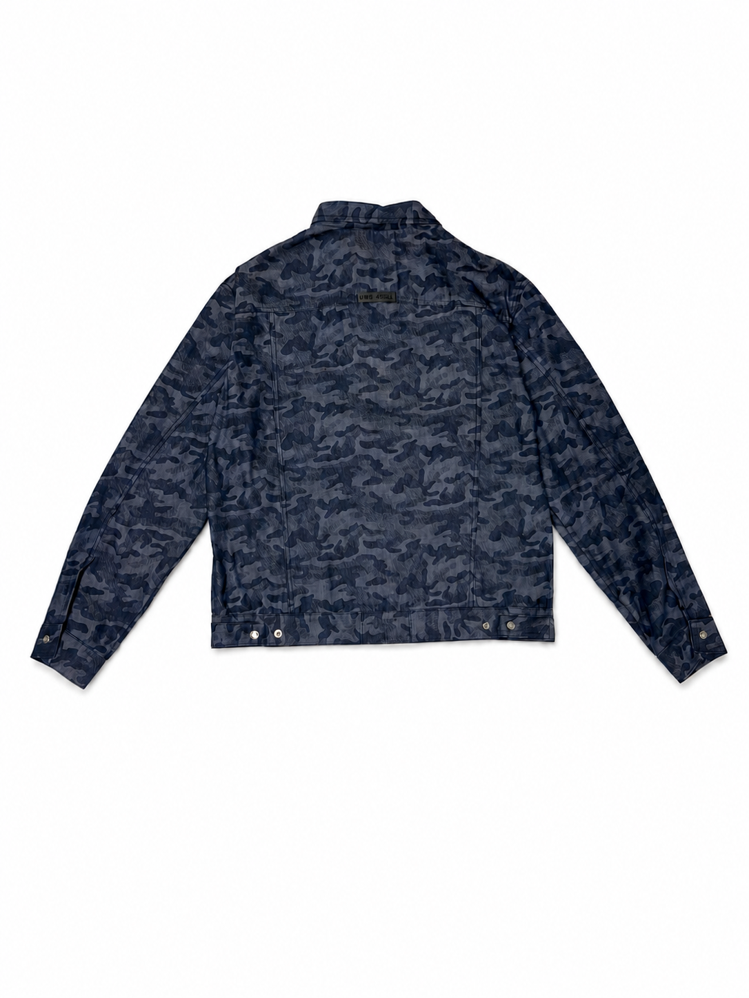 NAVY CAMO TRUCKER JACKET