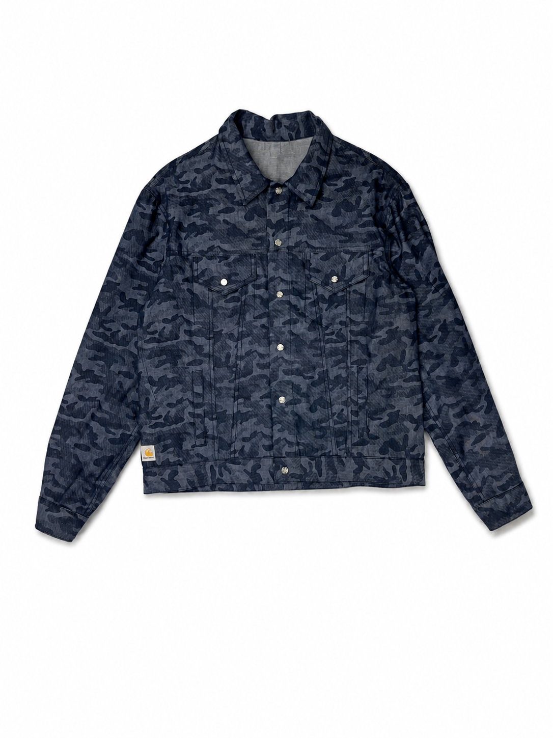 NAVY CAMO TRUCKER JACKET