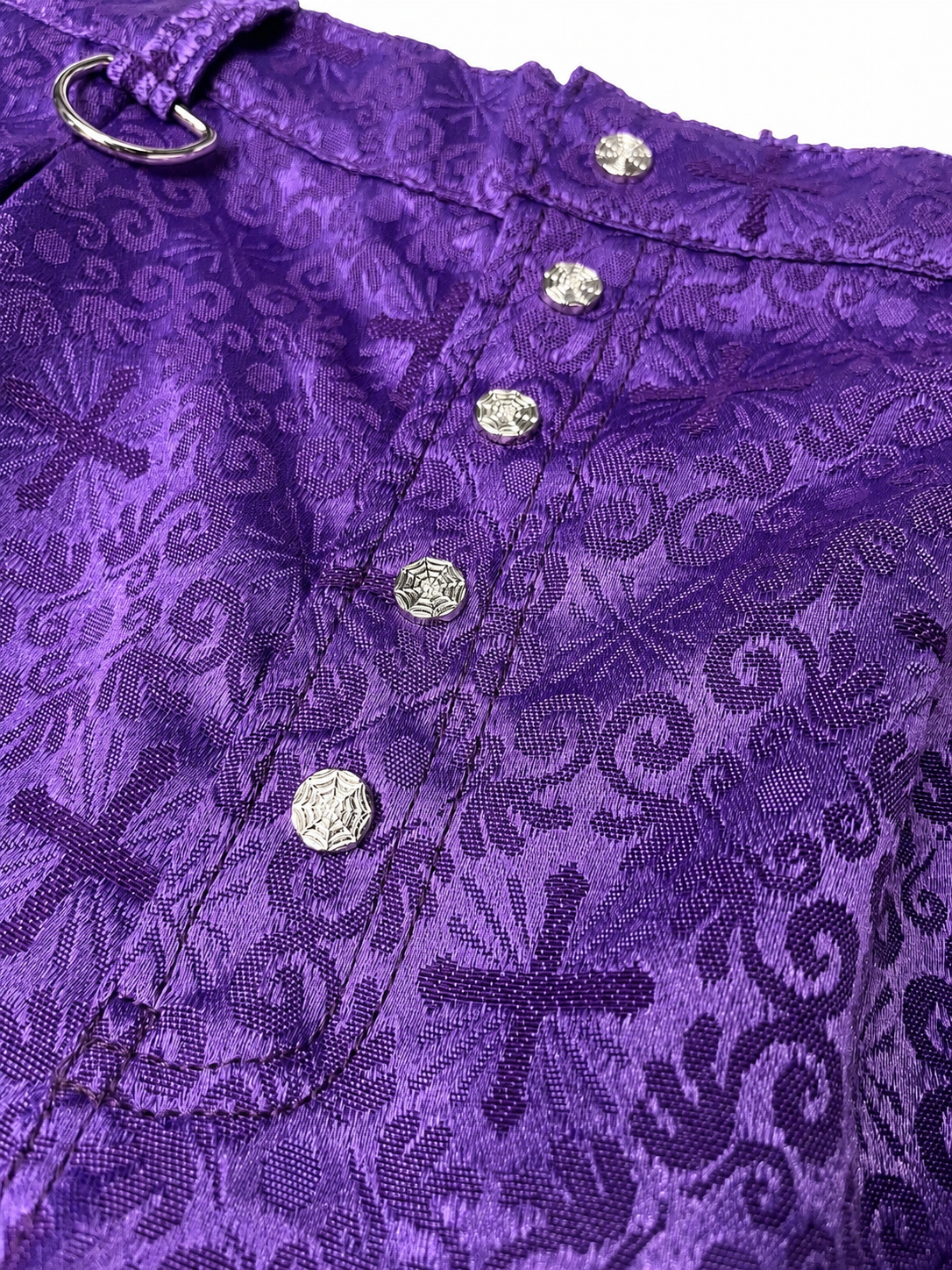 CROSS JACQUARD PURPLE CARGO SHORTS