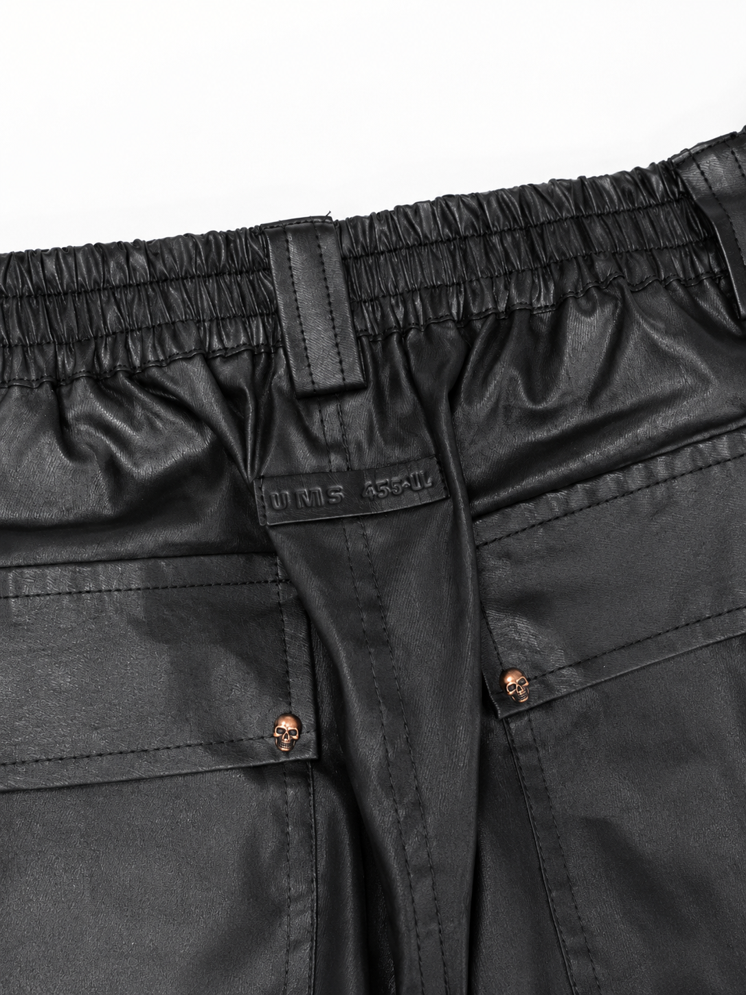 WAXED BLACK CARGO PANTS