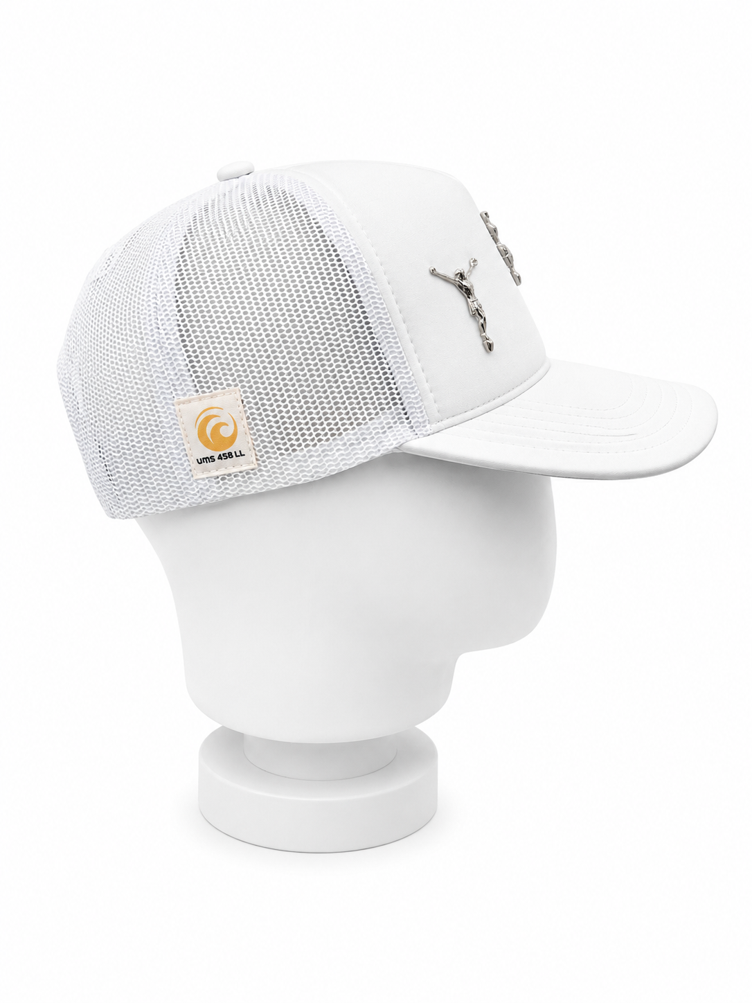 CRUCIFIX WHITE TRUCKER CAP