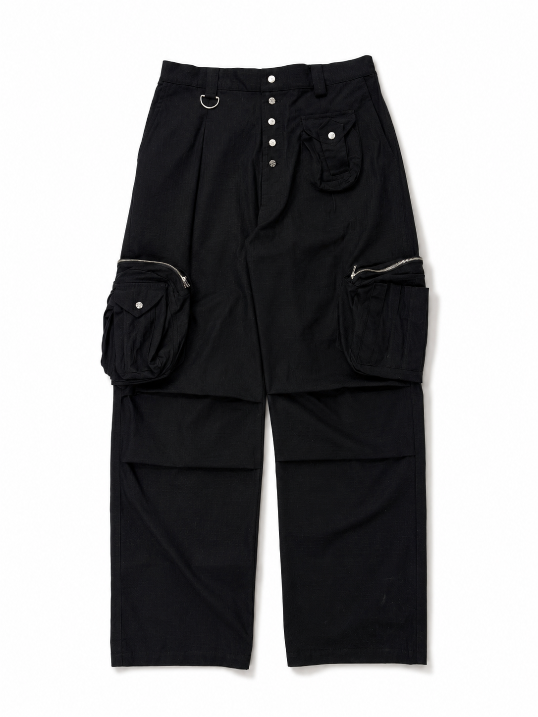 BLACK MULTI-POCKET CARGO PANTS