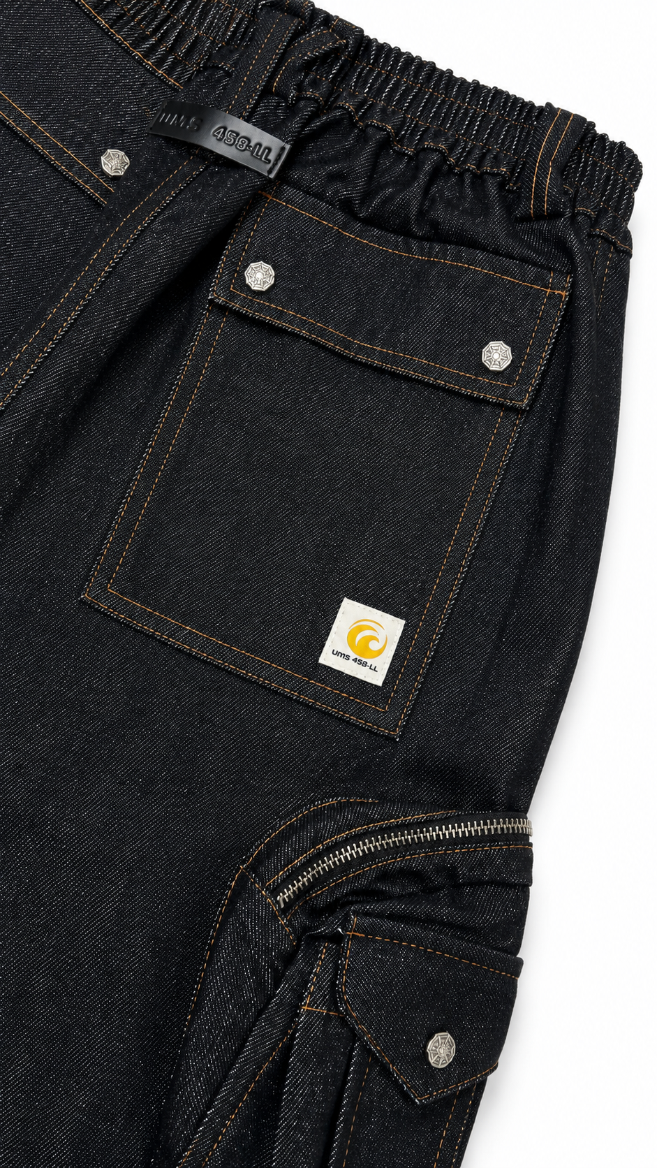 DENIM MULTI-POCKET CARGO SHORTS