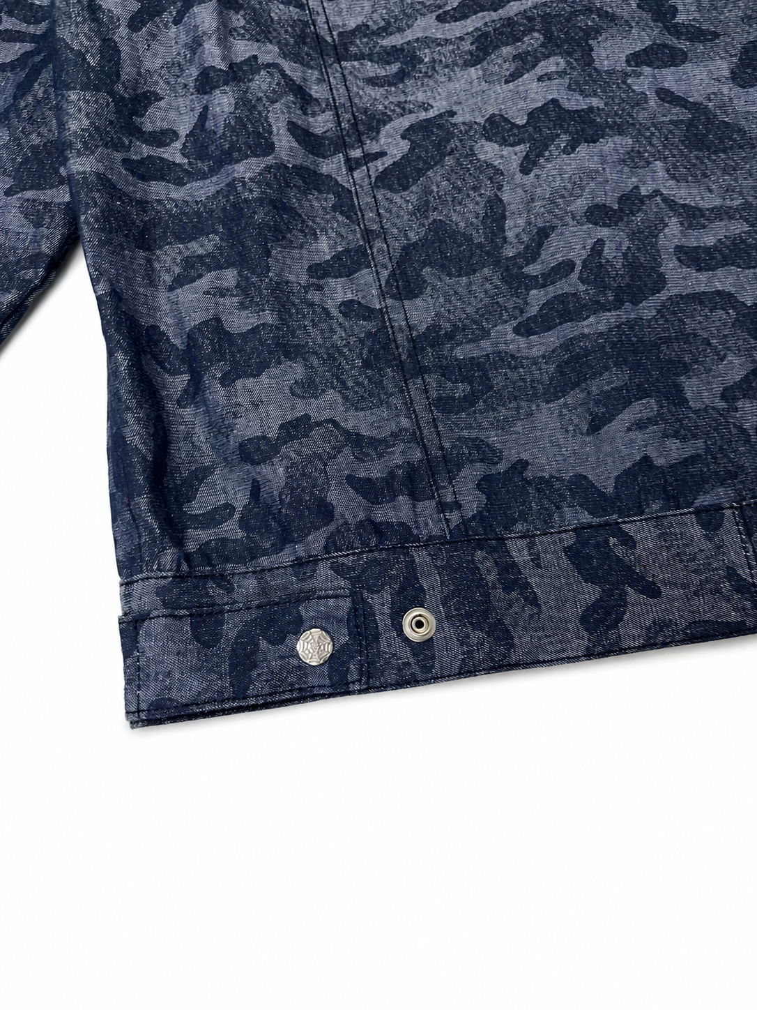 NAVY CAMO TRUCKER JACKET