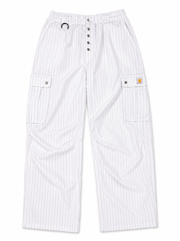 PINSTRIPE WHITE CARGO PANTS