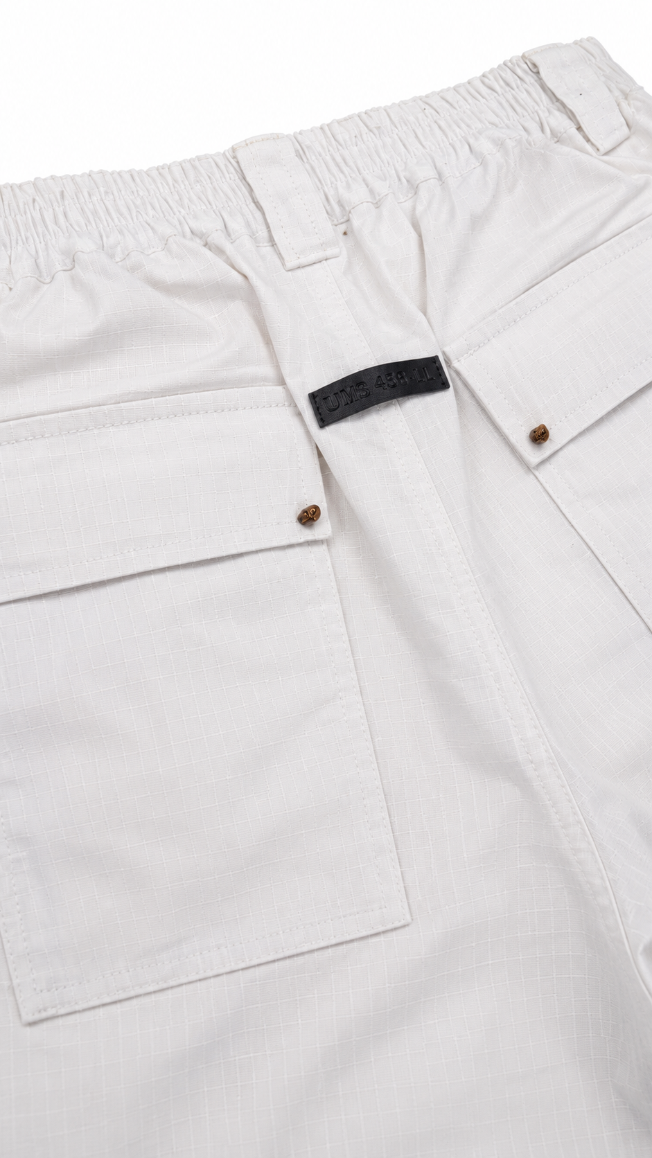 WHITE ZIPER CARGO PANTS - UMS 458-LL X AMORTRASH