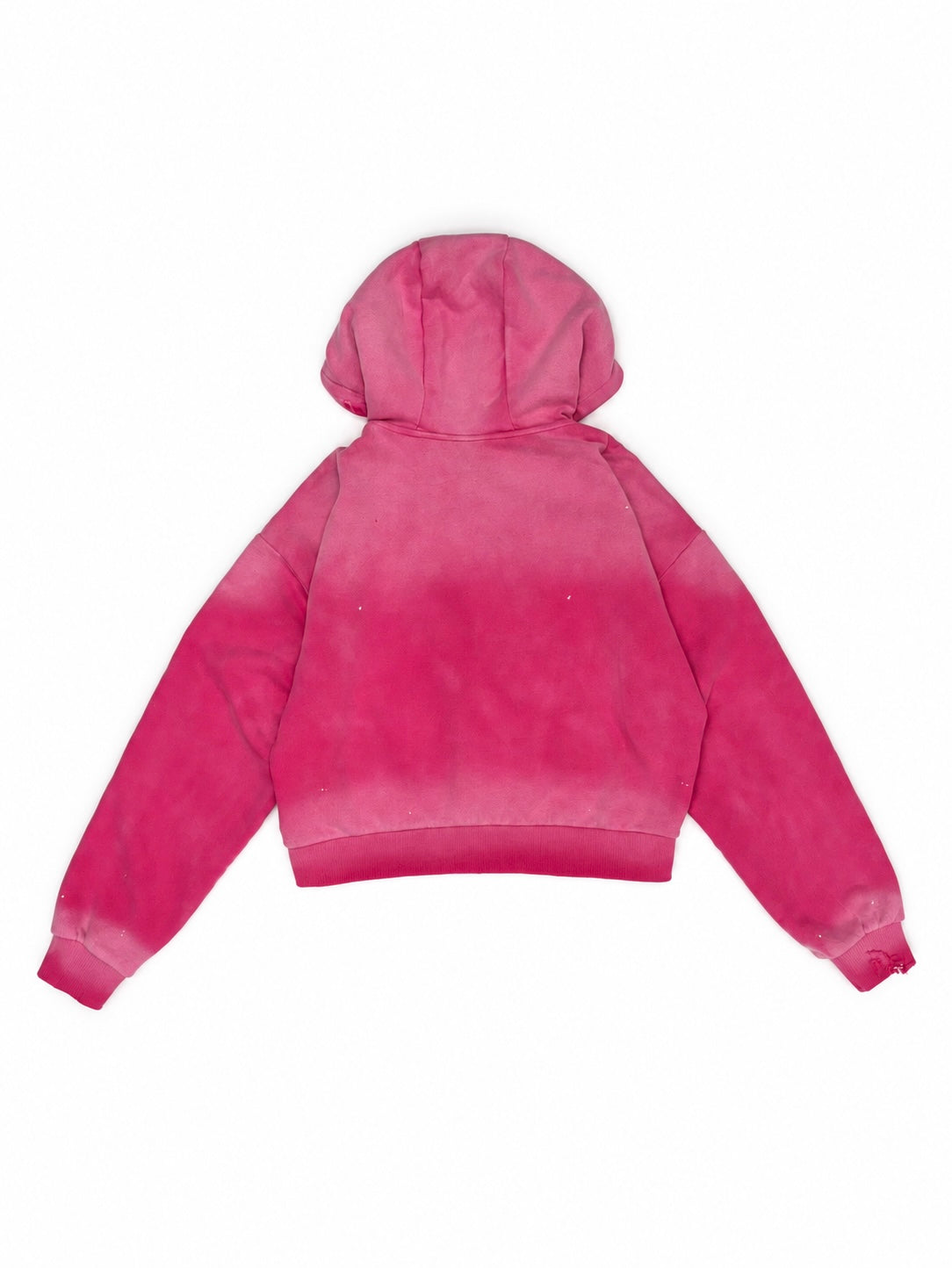 PINK DESTROYED DOUBLE-ZIP HOODIE