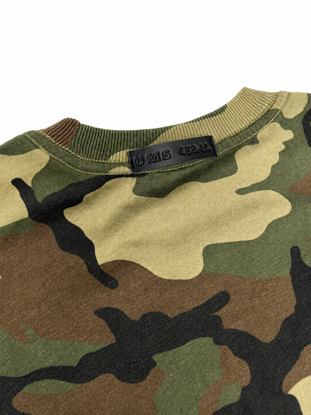CAMO/BURGUNDY DOUBLE SLEEVE TSHIRT