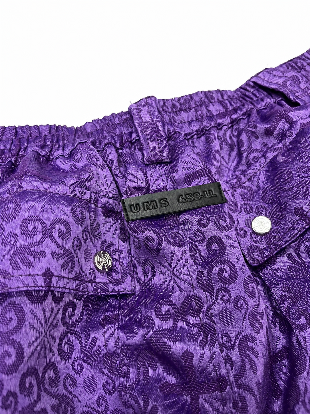 CROSS JACQUARD PURPLE CARGO SHORTS