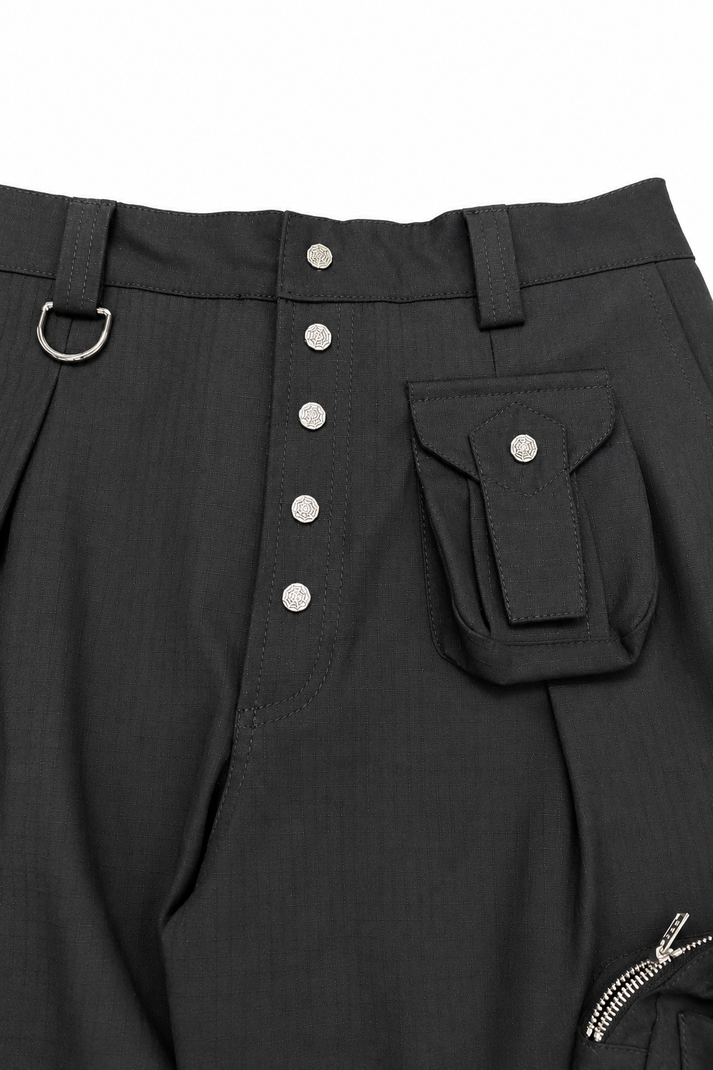 BLACK MULTI-POCKET CARGO PANTS