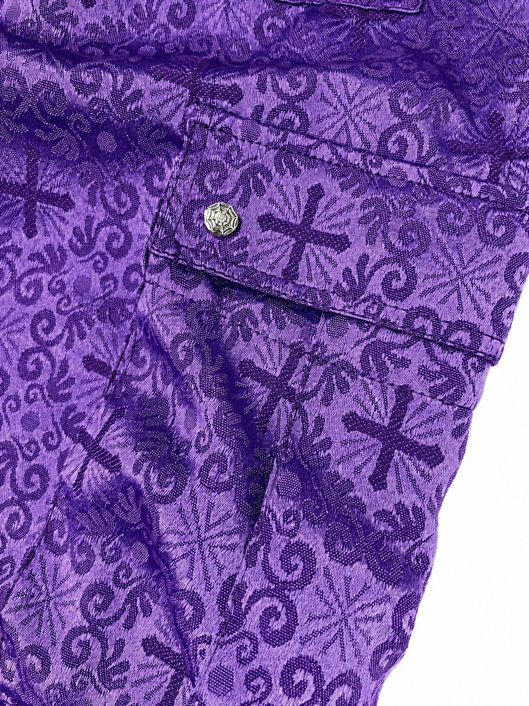 CROSS JACQUARDS PURPLE CARGO PANTS