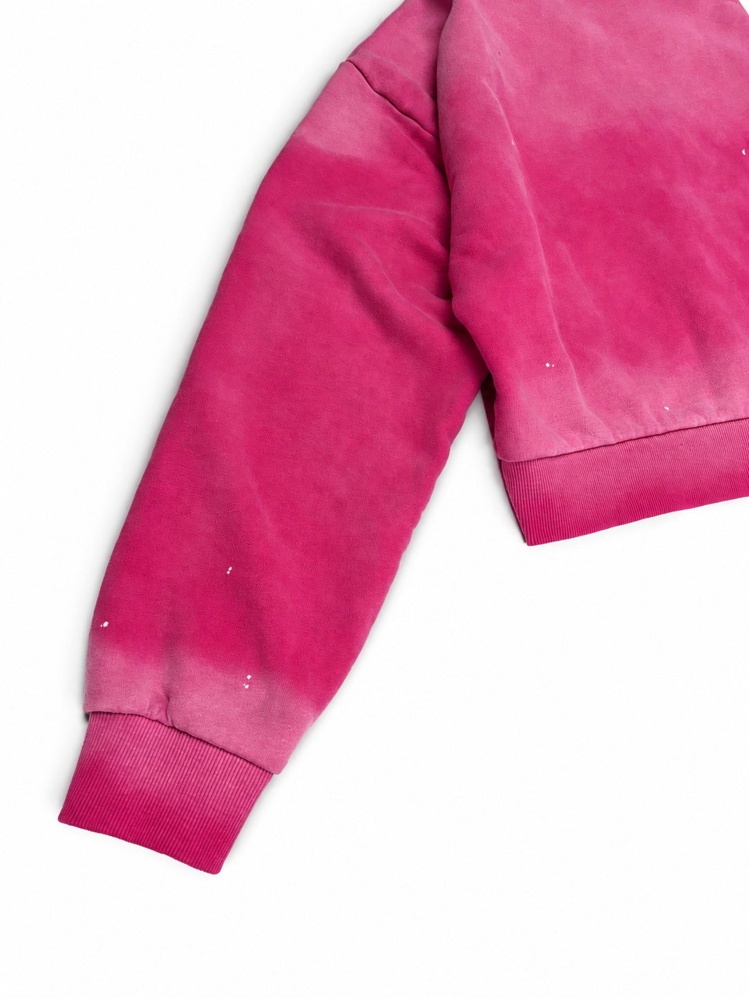 PINK DESTROYED DOUBLE-ZIP HOODIE