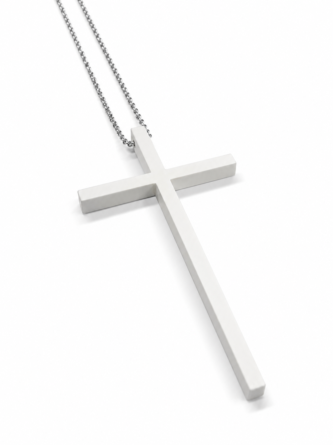 BIG WHITE CROSS CHAIN