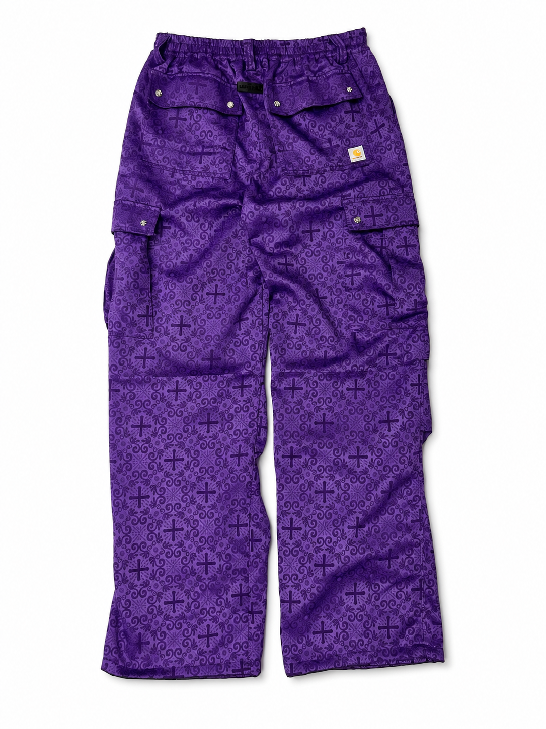 CROSS JACQUARDS PURPLE CARGO PANTS