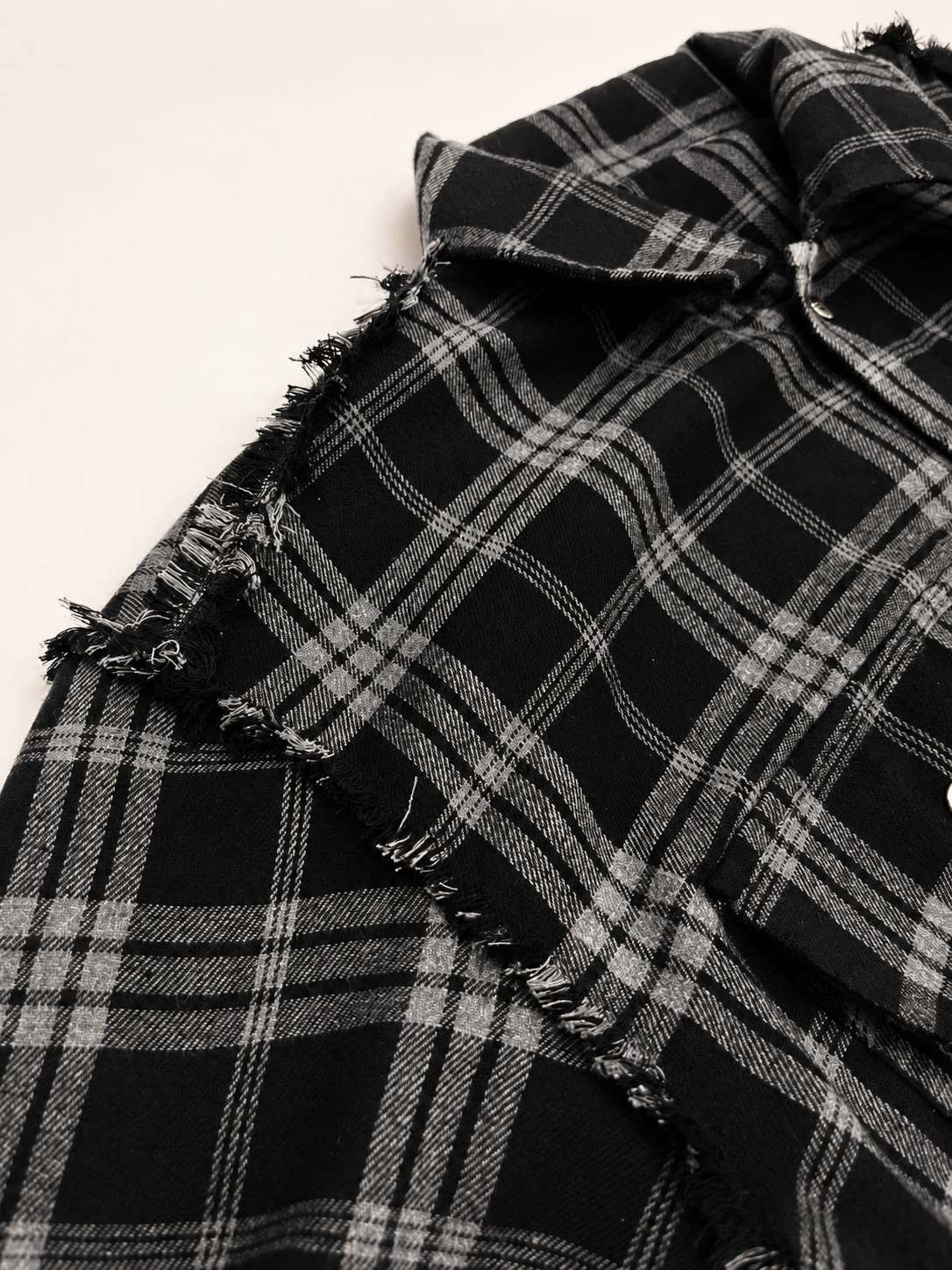 DISTRESSED BLACK FLANNEL