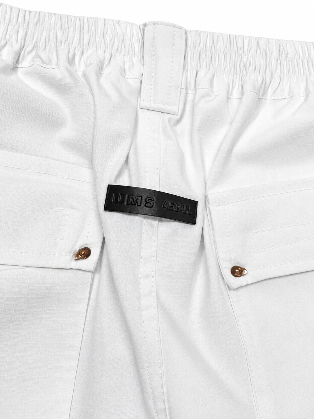 WHITE ZIPER CARGO PANTS - UMS 458-LL X AMORTRASH