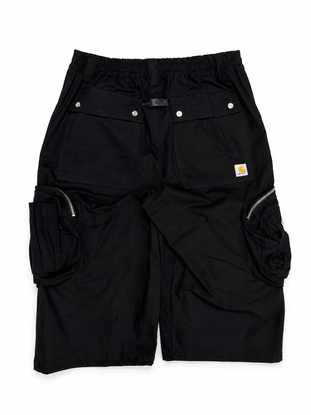 BLACK MULTI-POCKET CARGO SHORTS