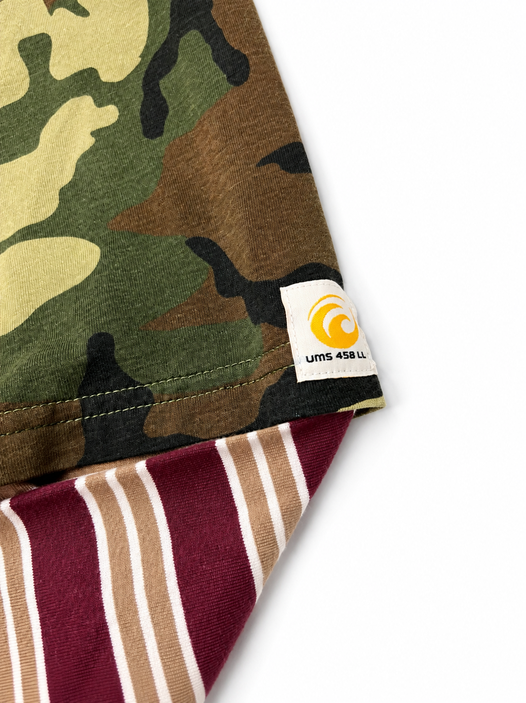 CAMO/BURGUNDY DOUBLE SLEEVE TSHIRT