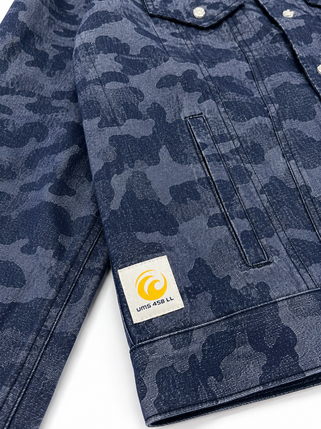 NAVY CAMO TRUCKER JACKET