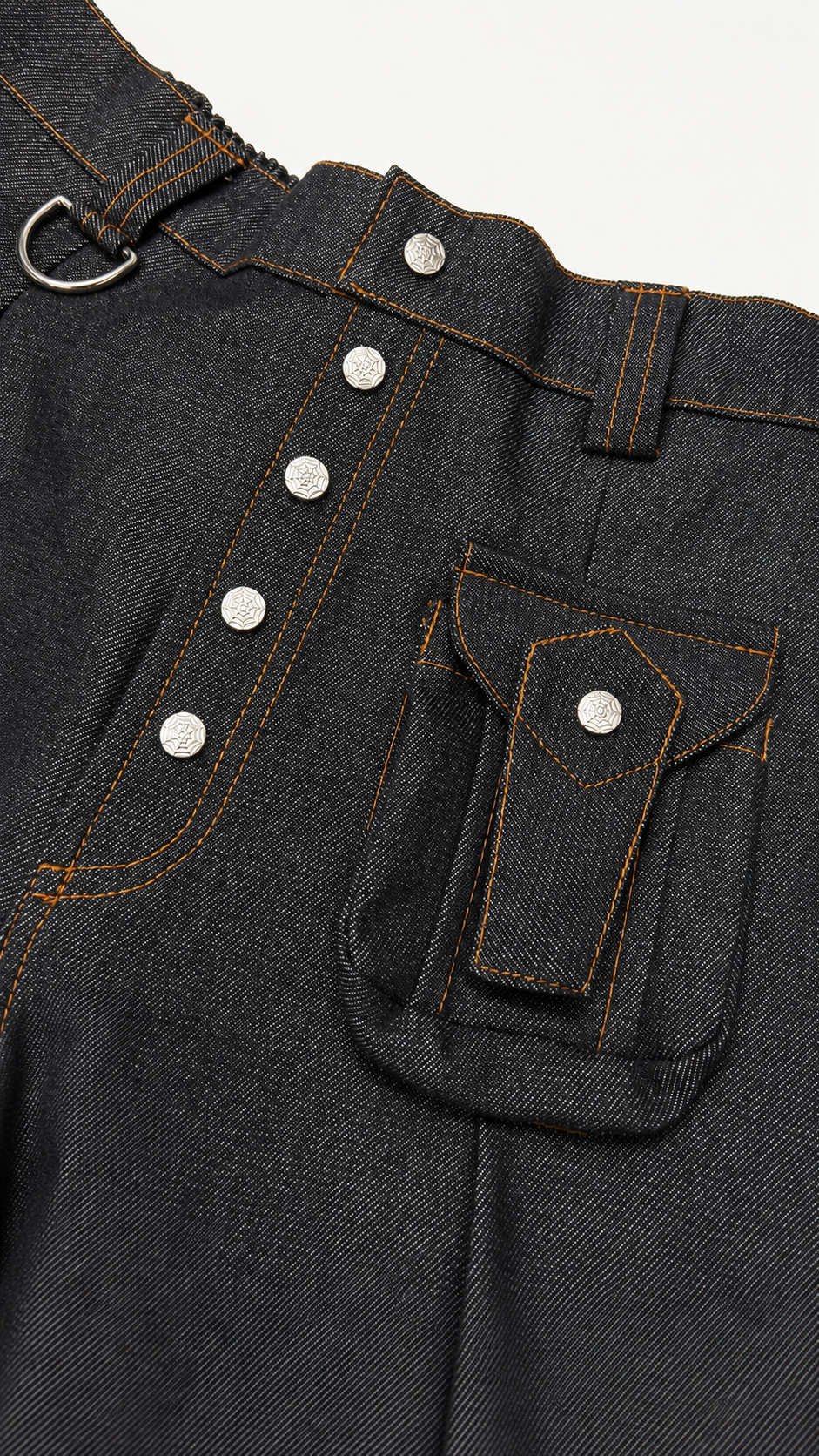 DENIM MULTI-POCKET CARGO SHORTS