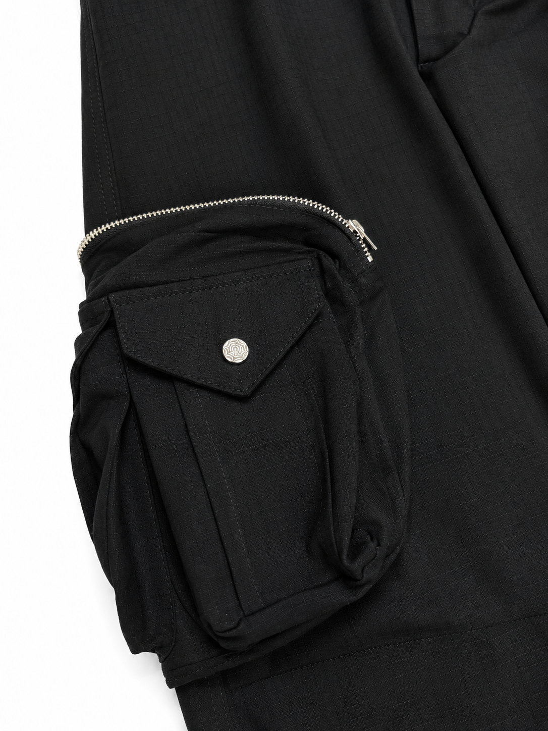 BLACK MULTI-POCKET CARGO PANTS