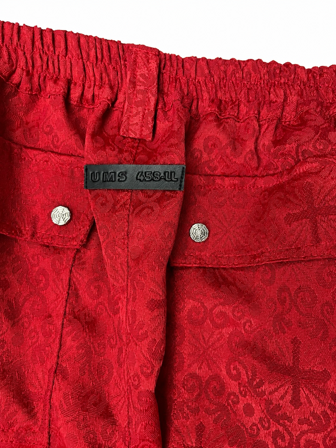 CROSS JACQUARD RED CARGO SHORTS