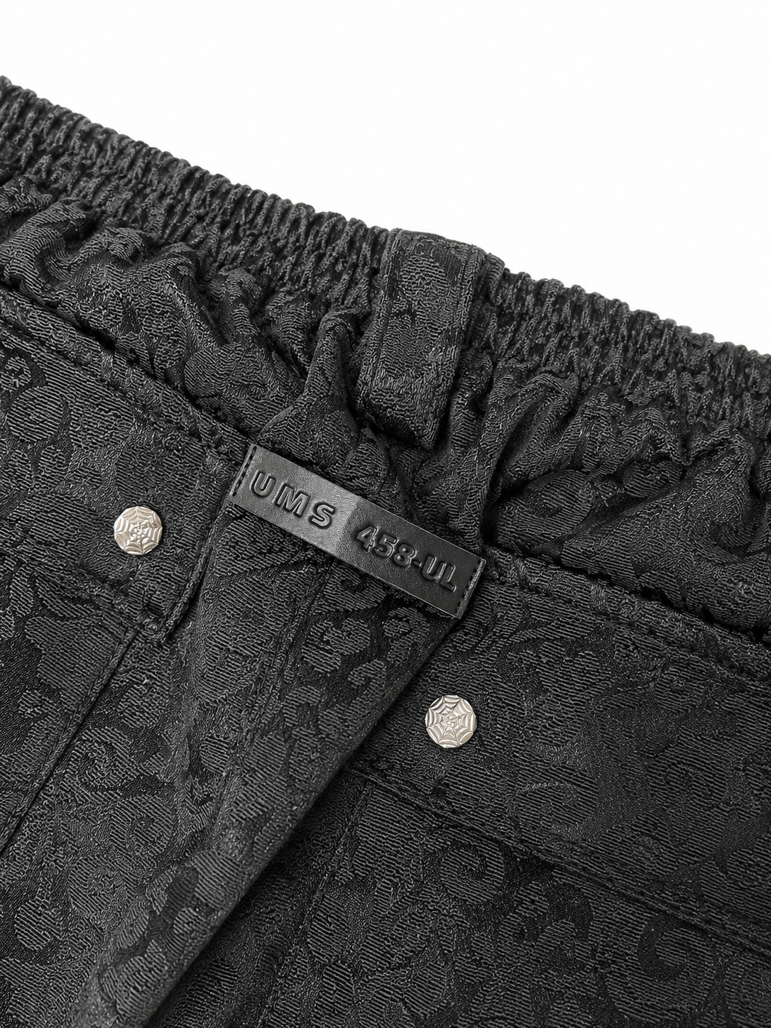 CROSS JACQUARD BLACK CARGO PANTS