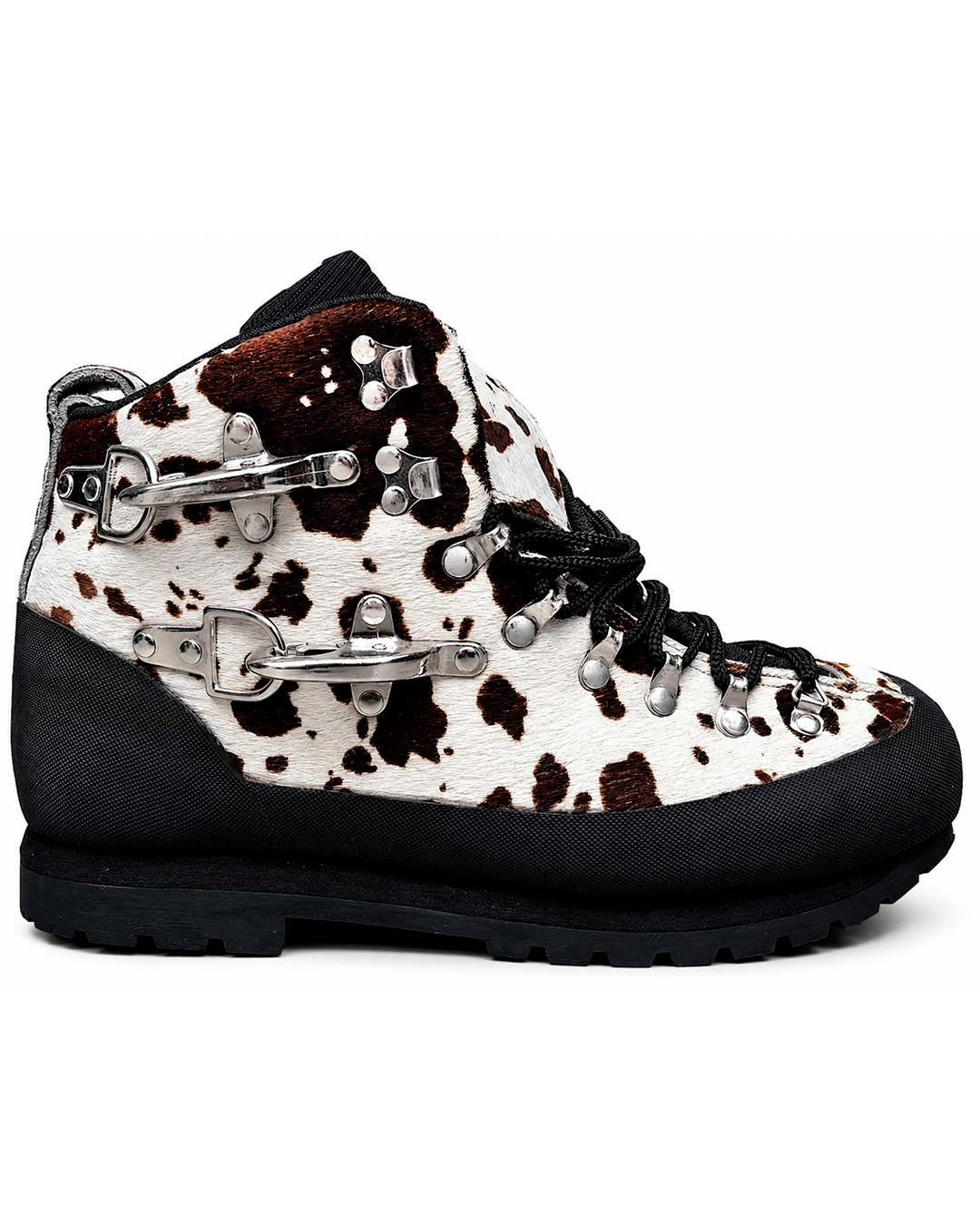 BUCKLES COWHIDE LEATHER HIKING BOOTS